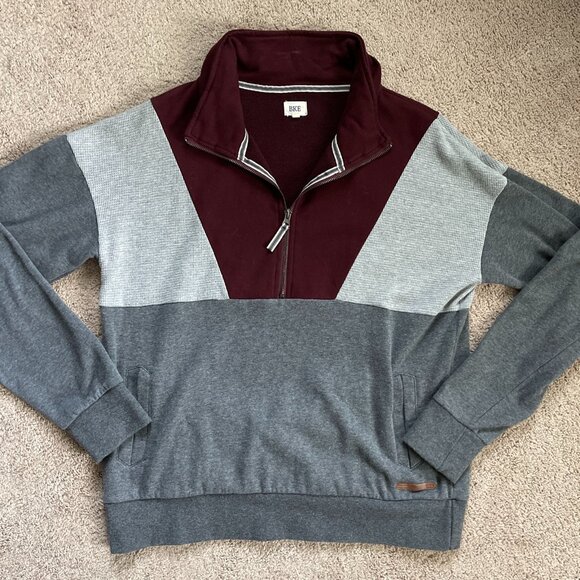 BKE Sweaters - BKE Womens Unisex Vintage Inspired 90s Colorblock L Pullover Quarter Zip Anorak